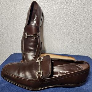 SALVATORE FERRAGAMO Brown Leather SHOES Loafers SIZE 9D